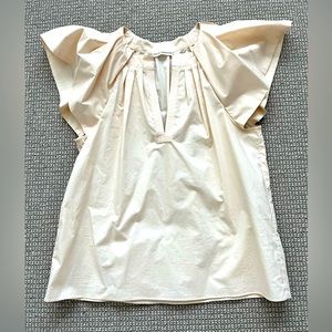 Ulla Johnson Flutter Short Sleeve Blouse
